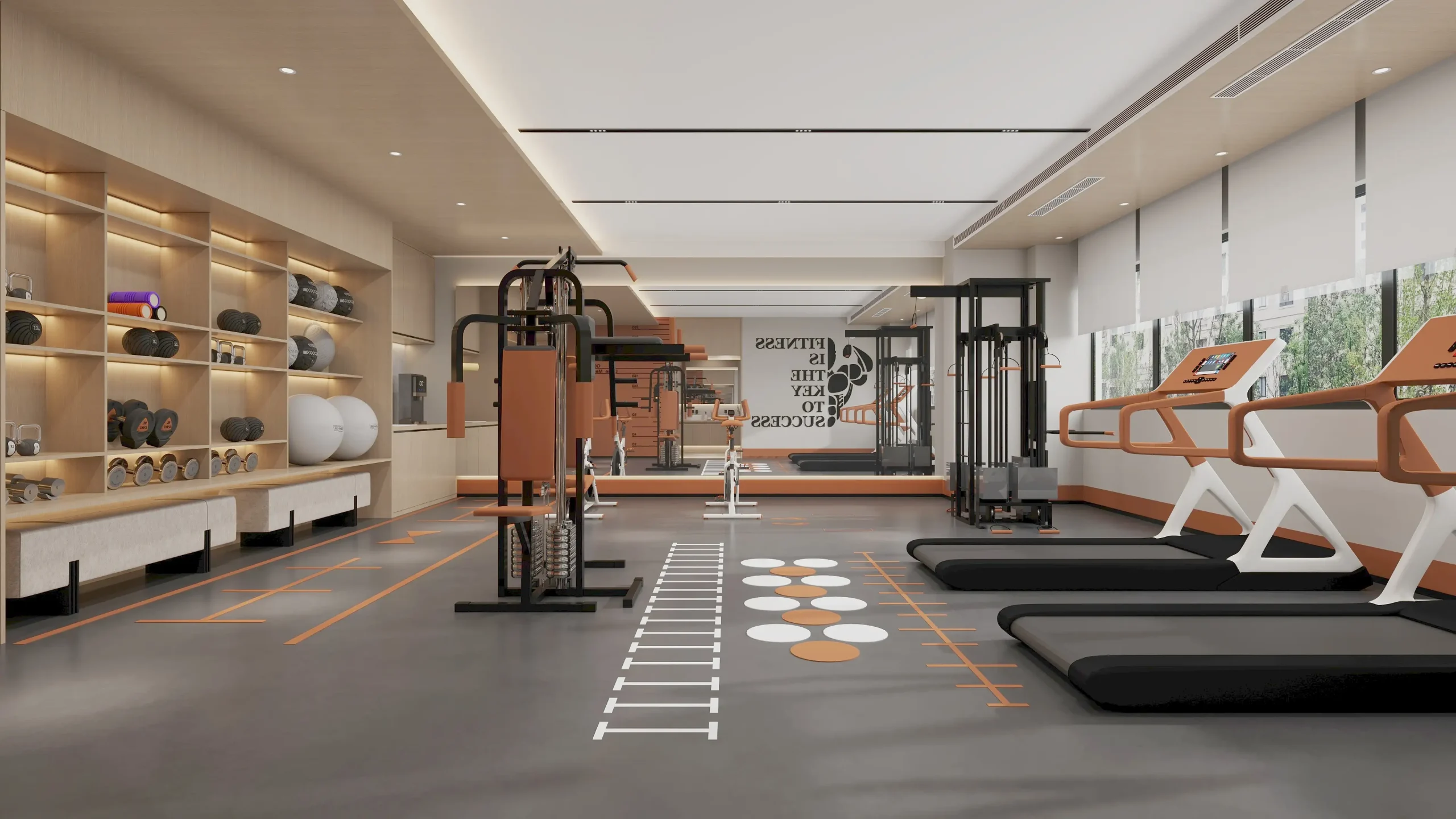 OneLuxeHouse fitness centre — hotel gym furniture and fit-out Ghana