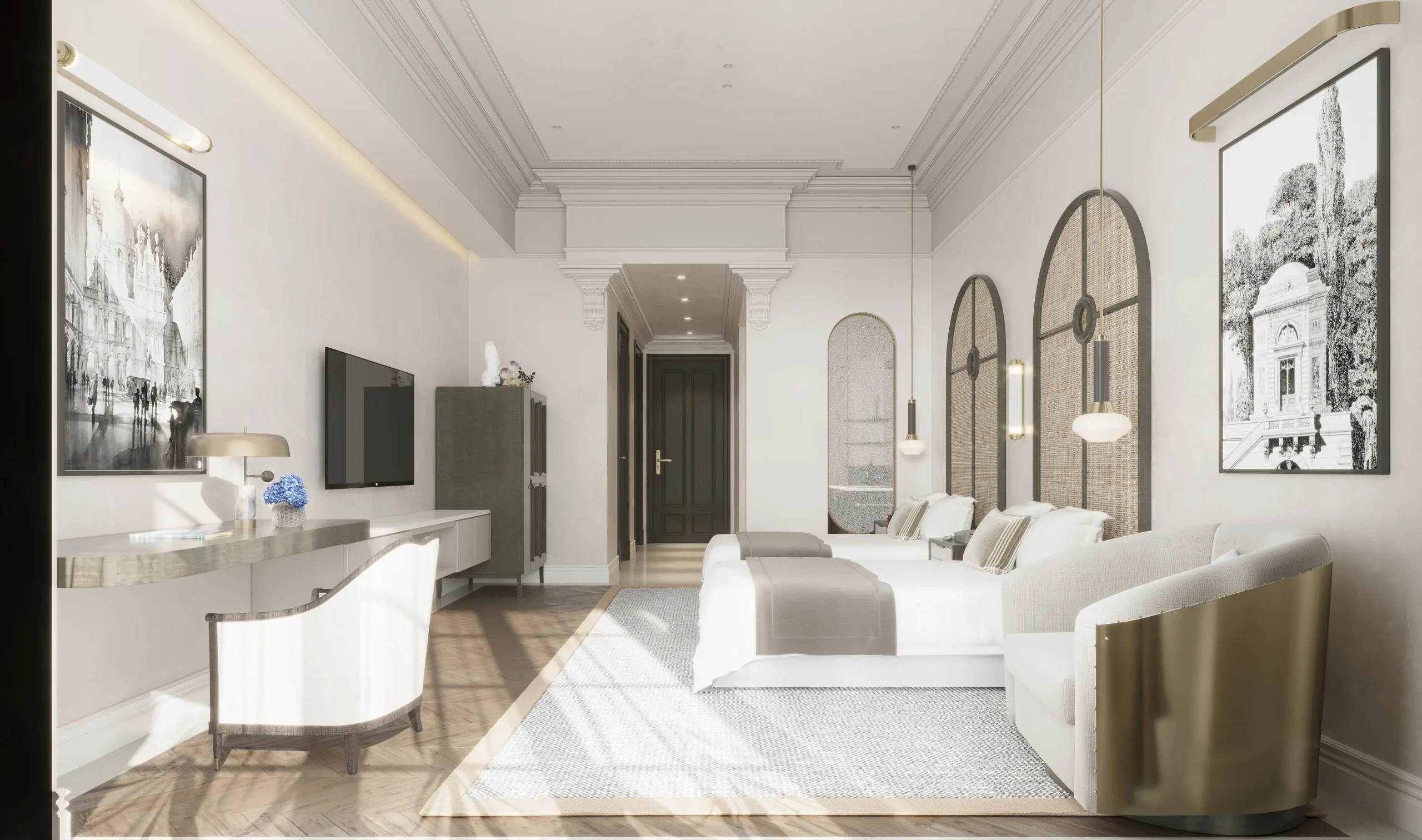 OneLuxeHouse standard suite bedroom — hotel furniture Ghana by Zhobai
