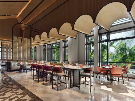 Dhawa Beihai Weizhou Island fine dining hall — restaurant furniture by Zhobai