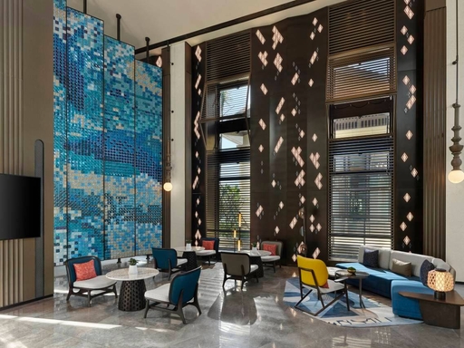 Dhawa Beihai Weizhou Island lobby lounge bar — furniture and design by Zhobai