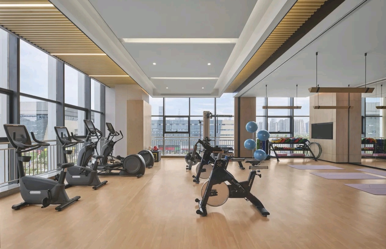 Fitness gym full equipment interior at DoubleTree Zhengzhou East
