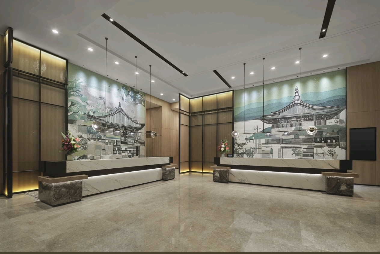 Lobby central sight wall lounge at DoubleTree Zhengzhou East