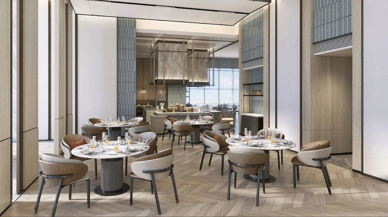Restaurant independent dining booth area at DoubleTree Zhengzhou East
