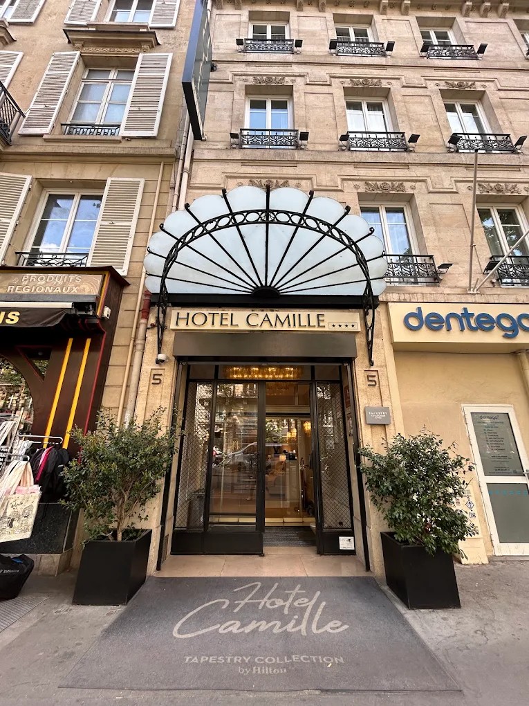 Front entrance of Hotel Camille Paris Azur