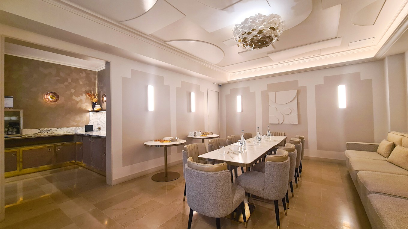 Indoor dining lobby hall at Hotel Camille Paris