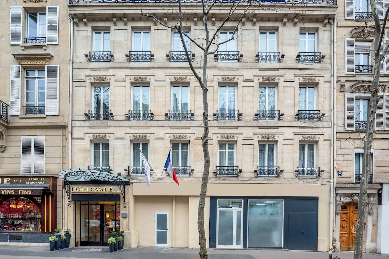 Street-side exterior of Hotel Camille Paris Azur building