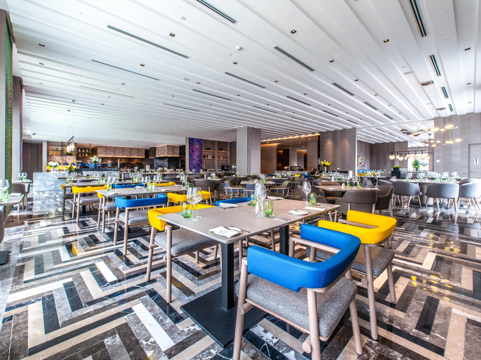 Holiday Inn Johor Bahru City Centre all-day buffet dining restaurant — furniture by Zhobai