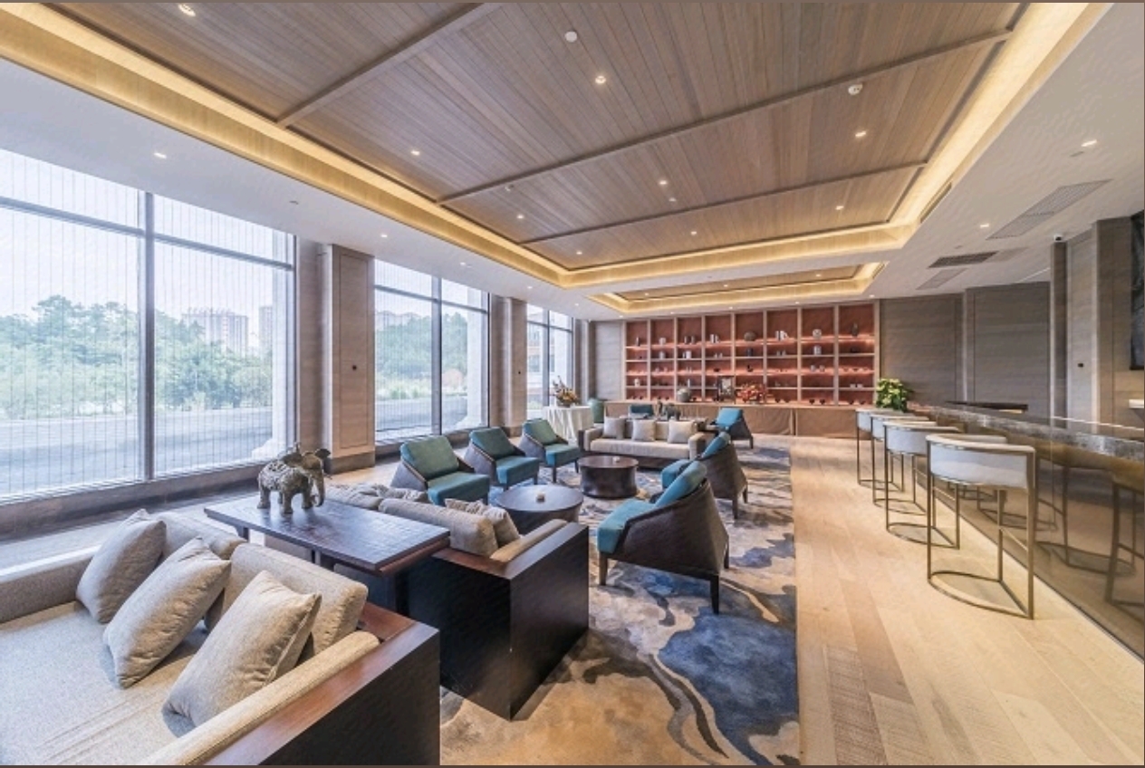 Jolie Vue Hotel Yulin lobby business lounge area — furniture by Zhobai