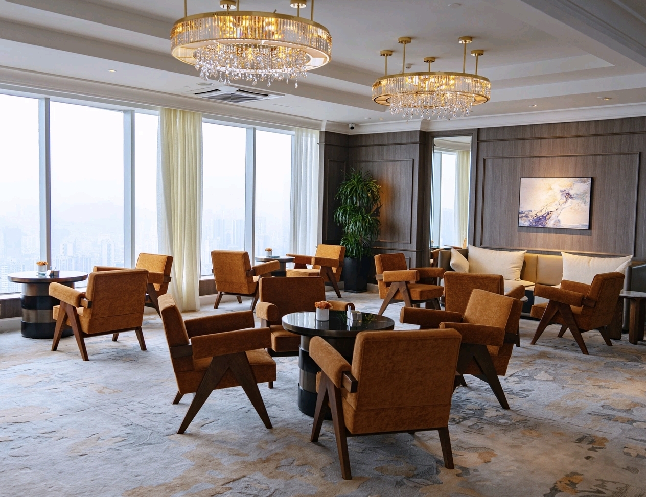 Kempinski Hotel Guiyang lobby lounge sofa zone — custom seating by Zhobai