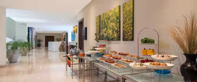 Radisson Blu Addis Ababa all-day dining buffet restaurant — furniture by Zhobai