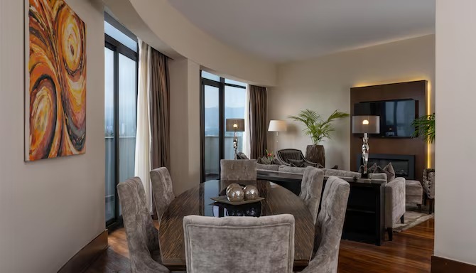 Radisson Blu Addis Ababa suite sitting area — lounge furniture by Zhobai