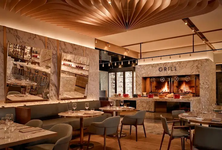 The Ritz-Carlton Almaty all-day dining restaurant — furniture by Zhobai