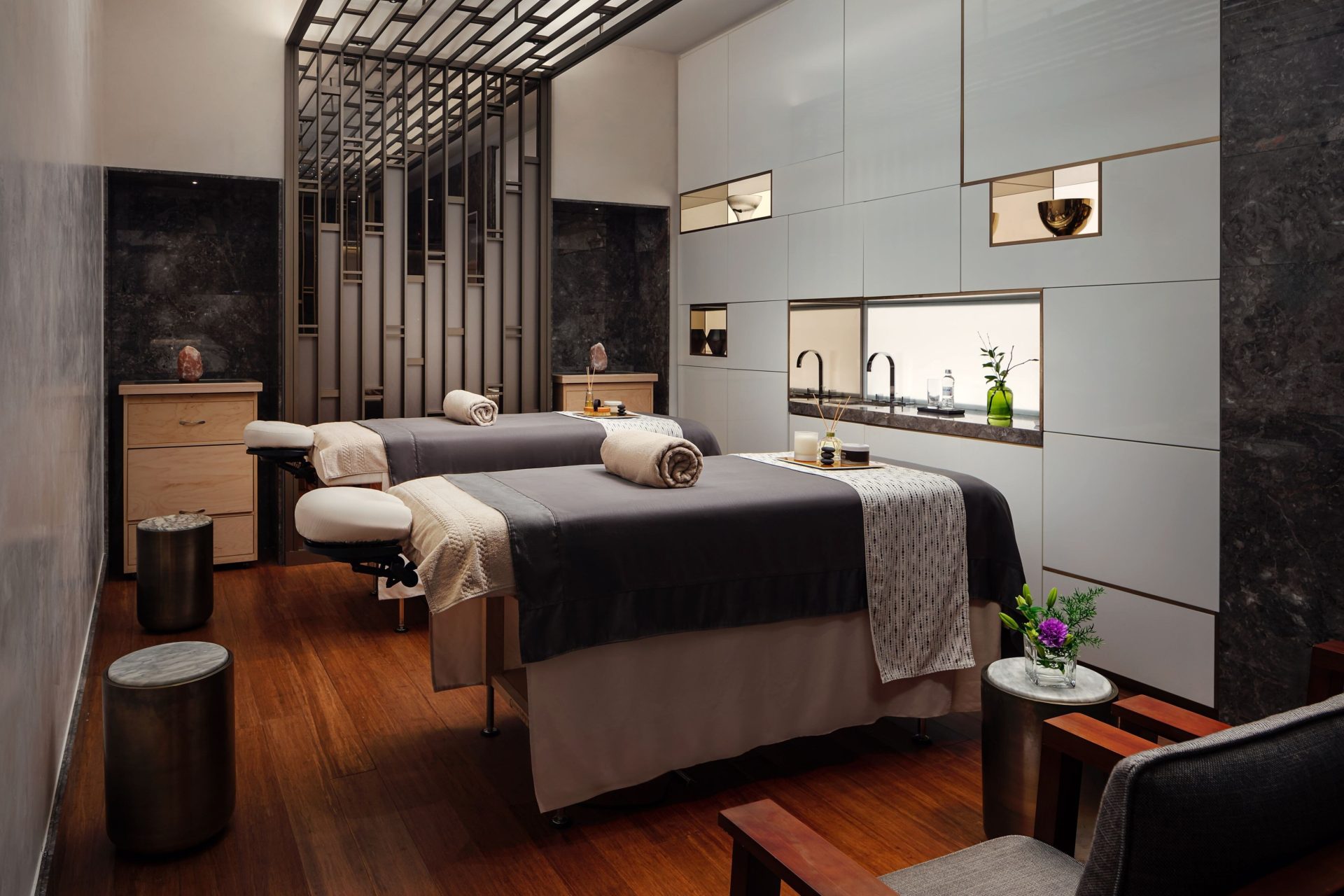 The Ritz-Carlton Almaty modern style suite bedroom — luxury furniture by Zhobai