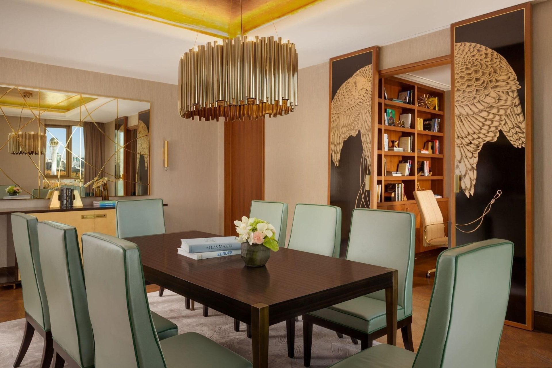 The Ritz-Carlton Almaty private dining lounge room — bespoke furniture by Zhobai