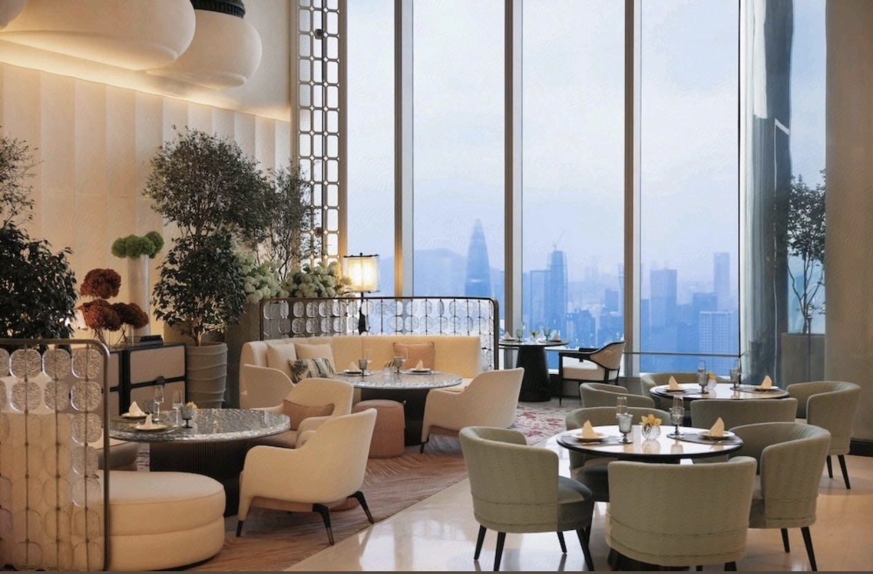 Shangri-La Nanshan Shenzhen lobby business dining lounge — furniture by Zhobai