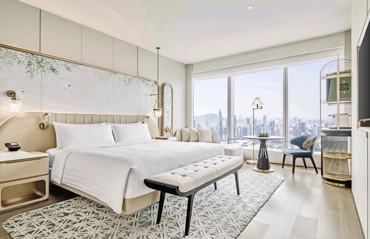 Shangri-La Nanshan Shenzhen luxury bayview guest room — furniture by Zhobai