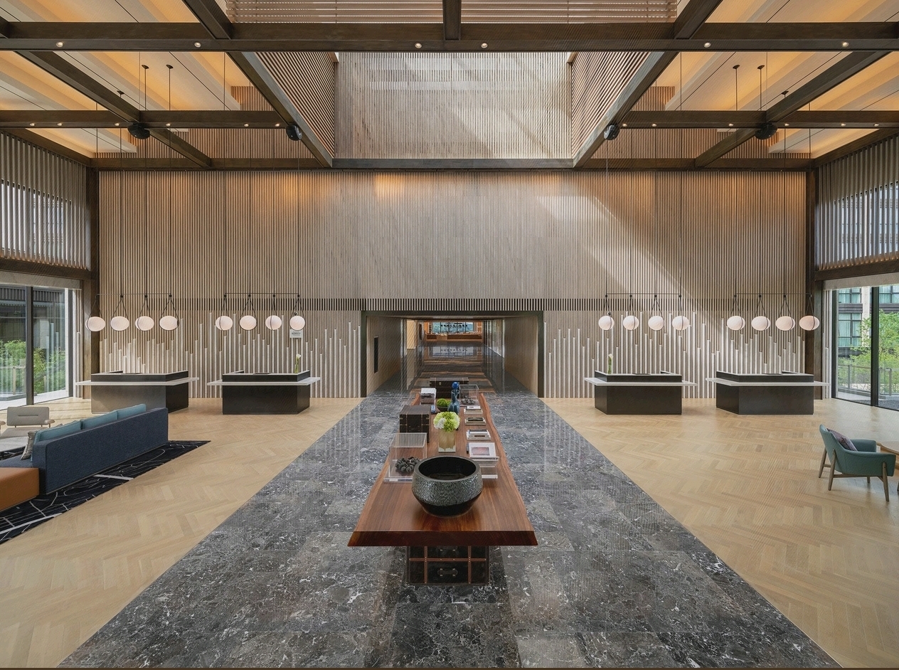Sheraton Mianyang Xianhai hotel lobby entrance atrium — hotel furniture by Zhobai
