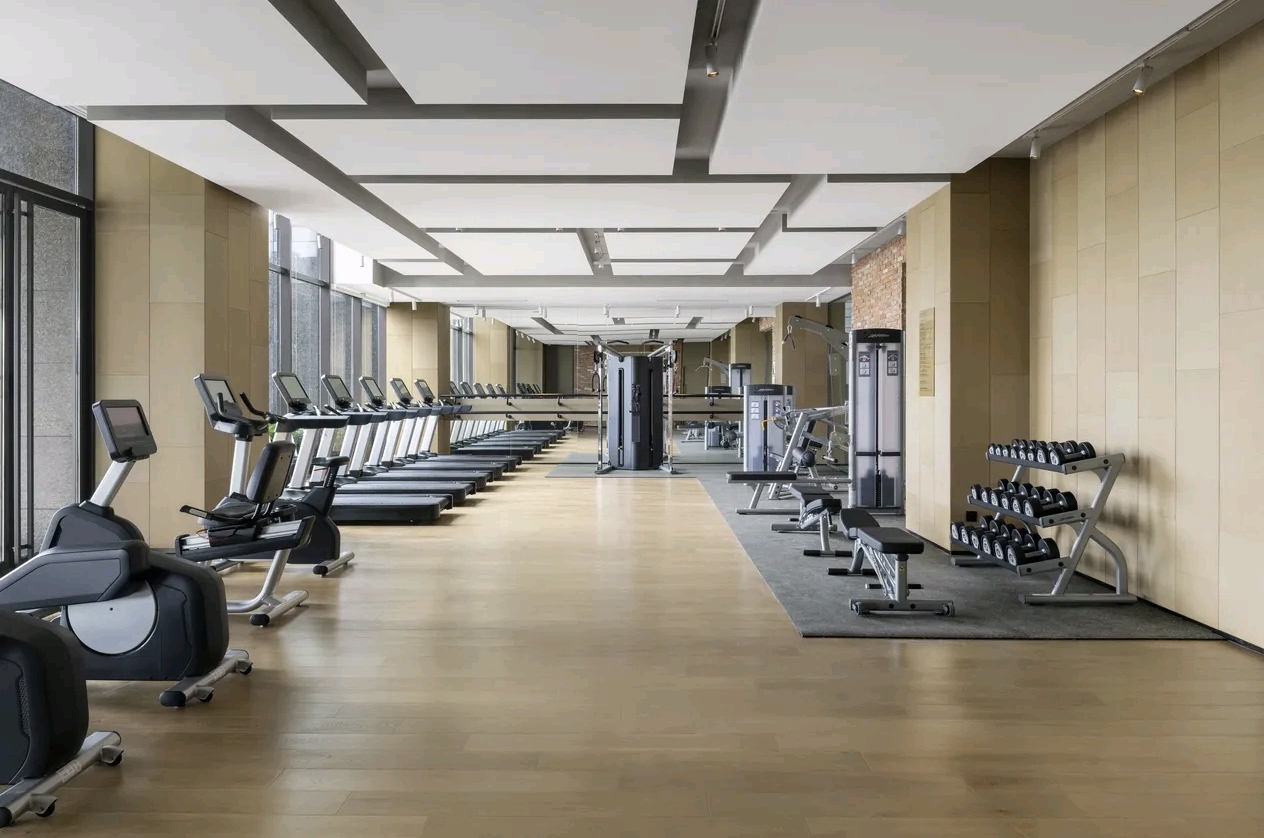 Sheraton Mianyang Xianhai indoor fitness gym centre — hotel wellness furniture by Zhobai