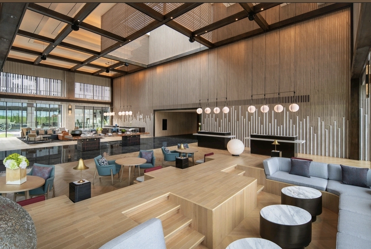 Sheraton Mianyang Xianhai new-style lobby lounge zone — furniture by Zhobai