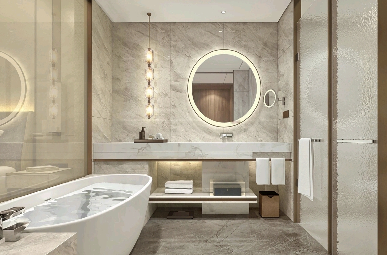 Wyndham Baise Resort deluxe bathroom bathtub area — luxury bathroom furniture by Zhobai