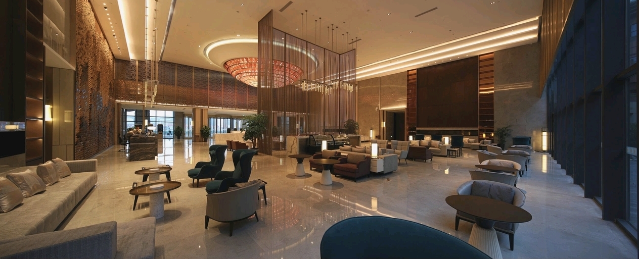 Wyndham Baise Resort lobby lounge sofa area — custom seating by Zhobai