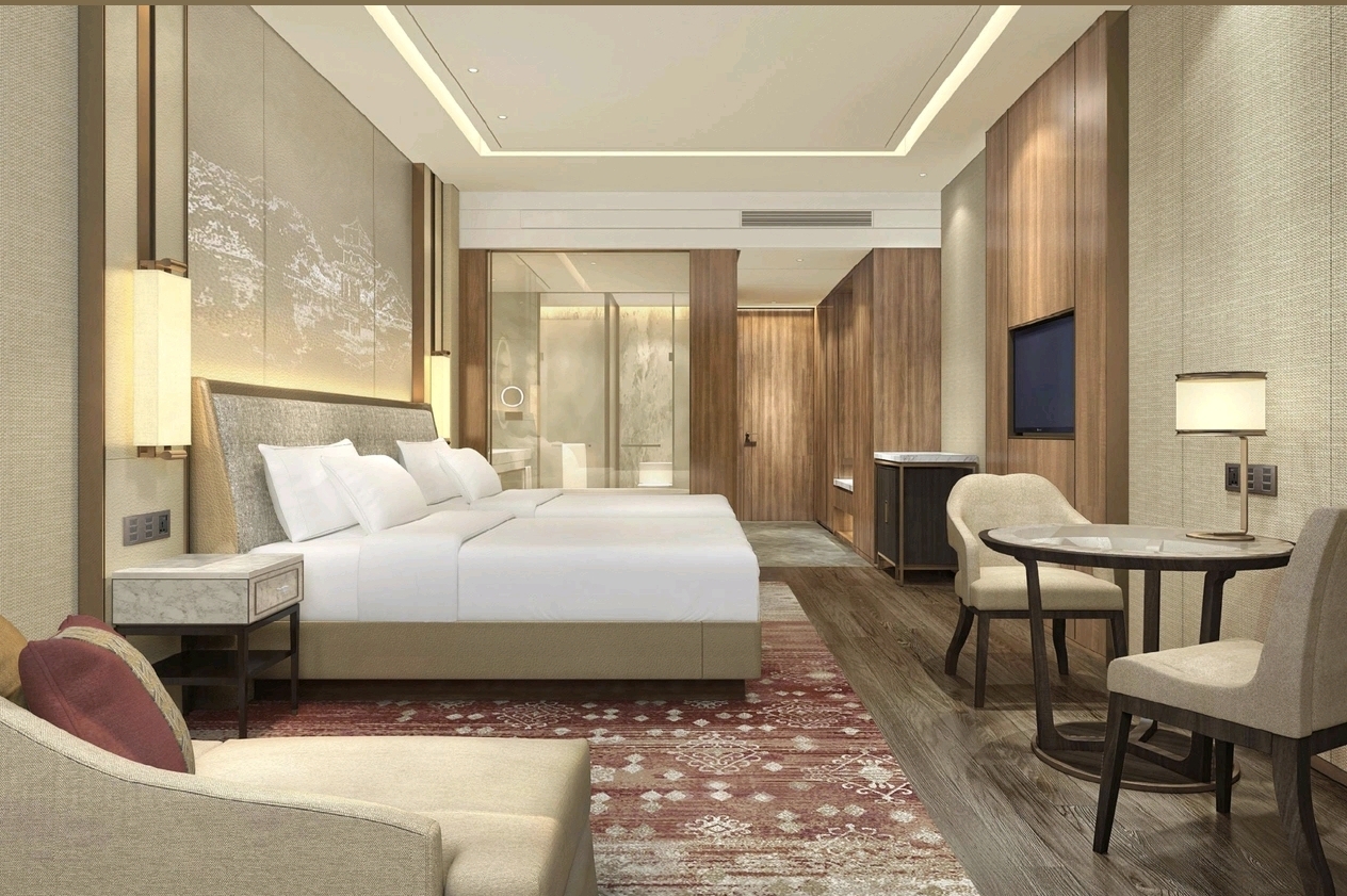 Wyndham Baise Resort suite bedroom and dining corner — suite furniture by Zhobai